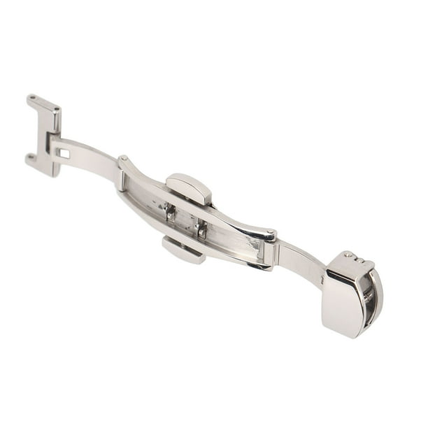 Cierre de hebilla desplegable para reloj, plateado de alto acabado, profesional, totalmente compatible, ergonómico, de acero inoxidable, reemplazo de cierre de reloj para el hogar ANGGREK GI1510