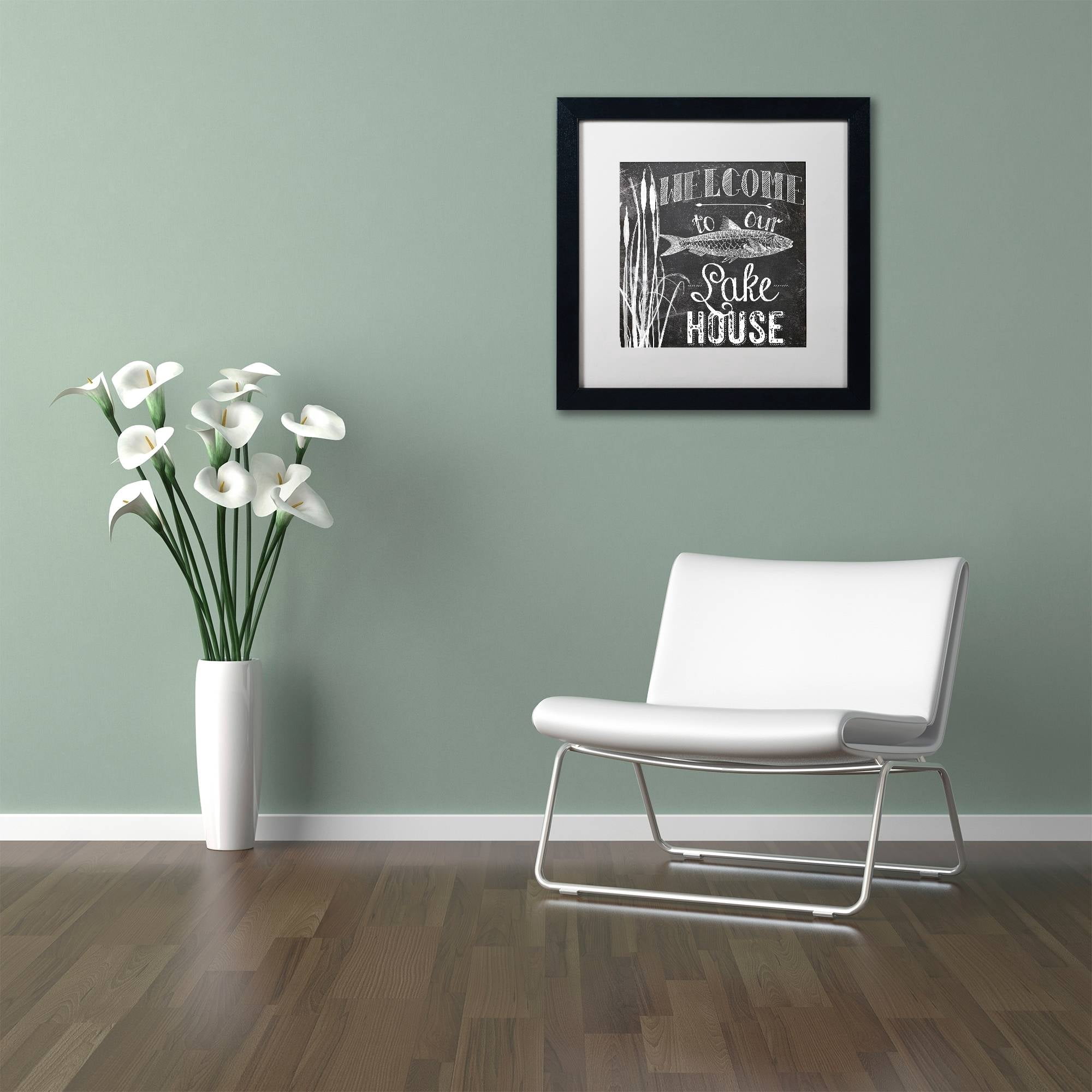 Trademark Fine Art "Lake House I" Canvas Art by Color Bakery White Matte, Black Frame