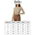 REORIA Long Sleeve Bodysuit for Women Crew Neck Double Lined Body Suit Slim Fitted Basic Tops