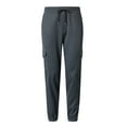 thumbnail image 1 of Pantalones cargo informales para hombre: cintura elástica, cordón, poliéster, estilo urbano, múltiples bolsillos, 1 of 4