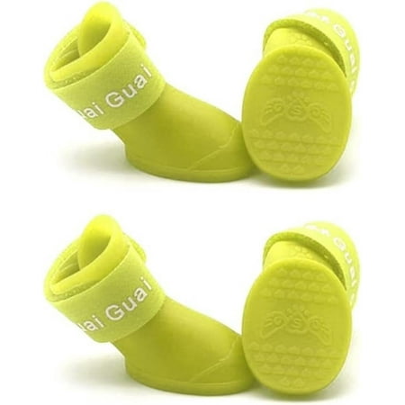 Outdoor Dog Boots Waterproof Adjustable Silicone Shoes Adjutable Strap Non-Slip for Rain Paw Protector for Hiking Pet Rain Boots Waterproof Dog Shoes for Rain Small Medium Size Dogs Outdoor Paw