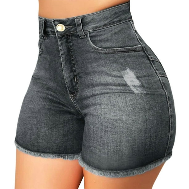 Women High Waisted Jean Shorts Womens Skinny Jeans With Pockets Butt ...
