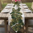 thumbnail image 5 of Table Runners 36 Inches Long, Ginkgo Leaves Cotton Linen Kitchen Dining Coffee Table Runner for Party Home Decor, Marble Modern Abstract Art Green Golden Tabletop Dresser Scarves Runner 13x36 Inch, 5 of 7