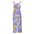 thumbnail image 4 of Idoravan 2026 Summer Overalls for Women Loose Fit Wide Leg Women's Jumpsuits, Rompers & Overalls Outfits Women Ladies Floral Printed Summer Sleeveless Backless Loose Long Playsuits Rompers Jumpsuit, 4 of 5