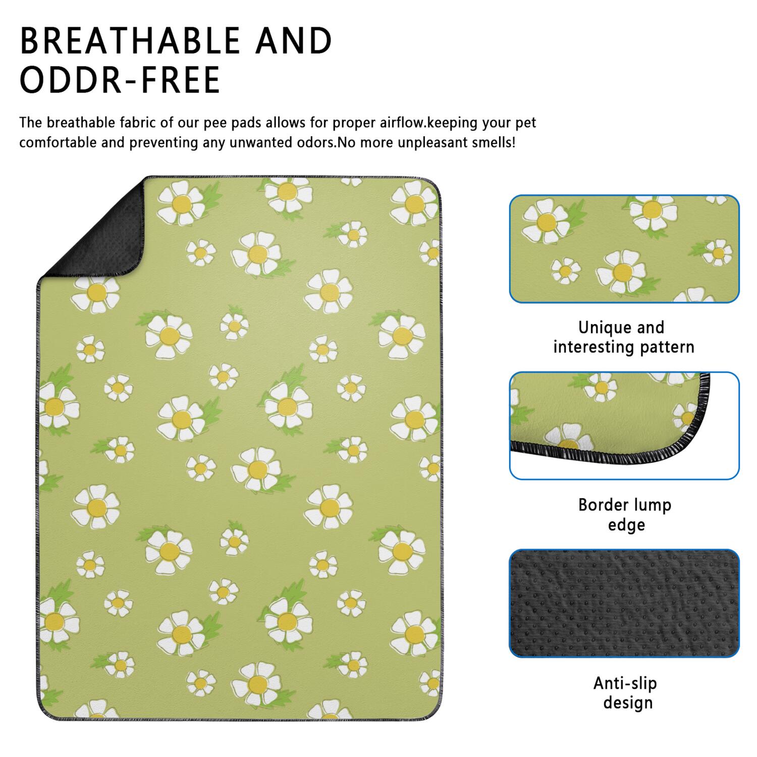 24x35 Inch Puppy Potty Pads Washable 2-Count, Reusable Dog Training Pads with Lock-in Moisture Technology and Leak-Resistant Lining for Home Use
