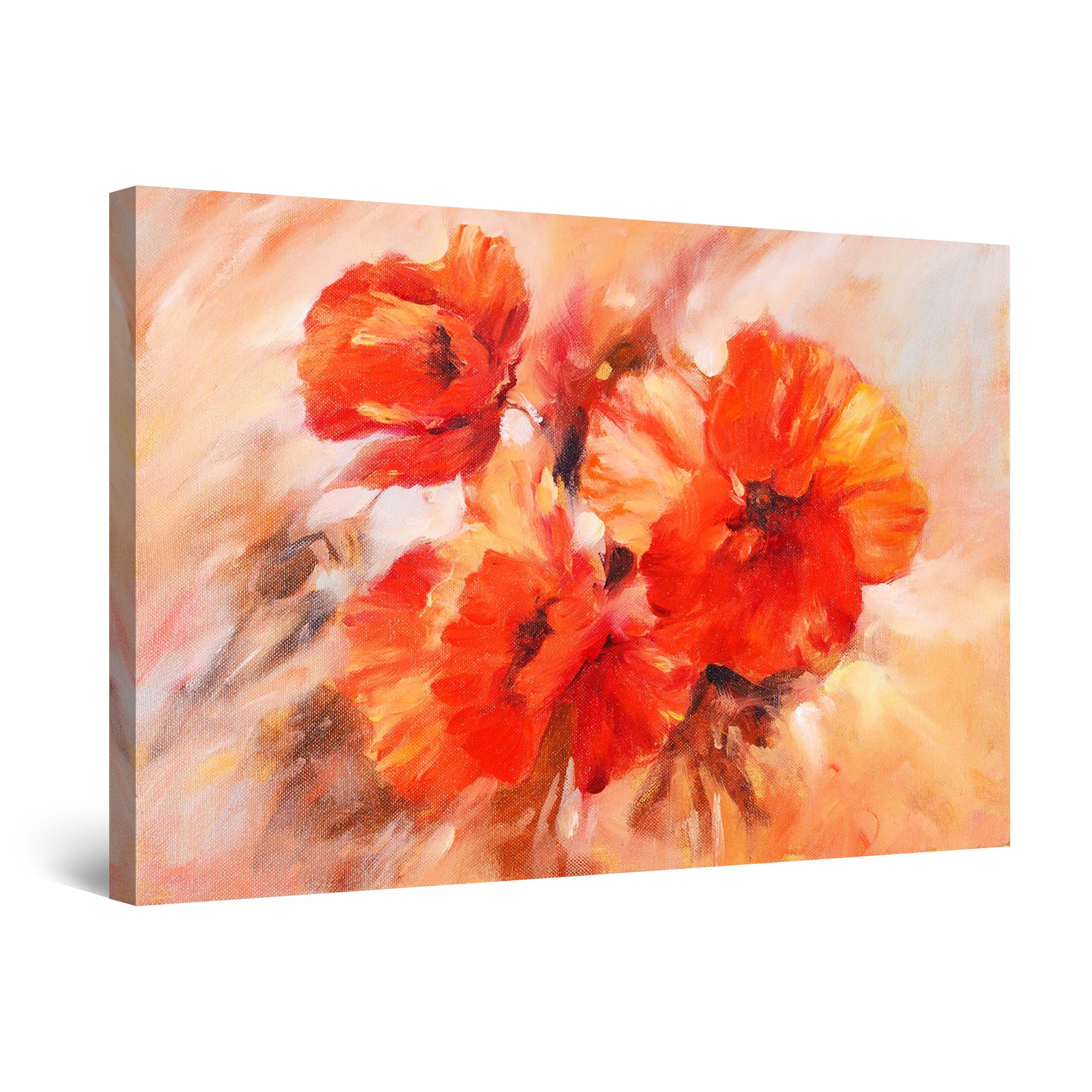 Startonight Canvas Wall Art Abstract - The Moment of Red Poppies in my ...