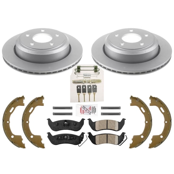 Coated Rear Disc Brake Rotors Pads Parking Shoes for Ford Ranger 2010-2011