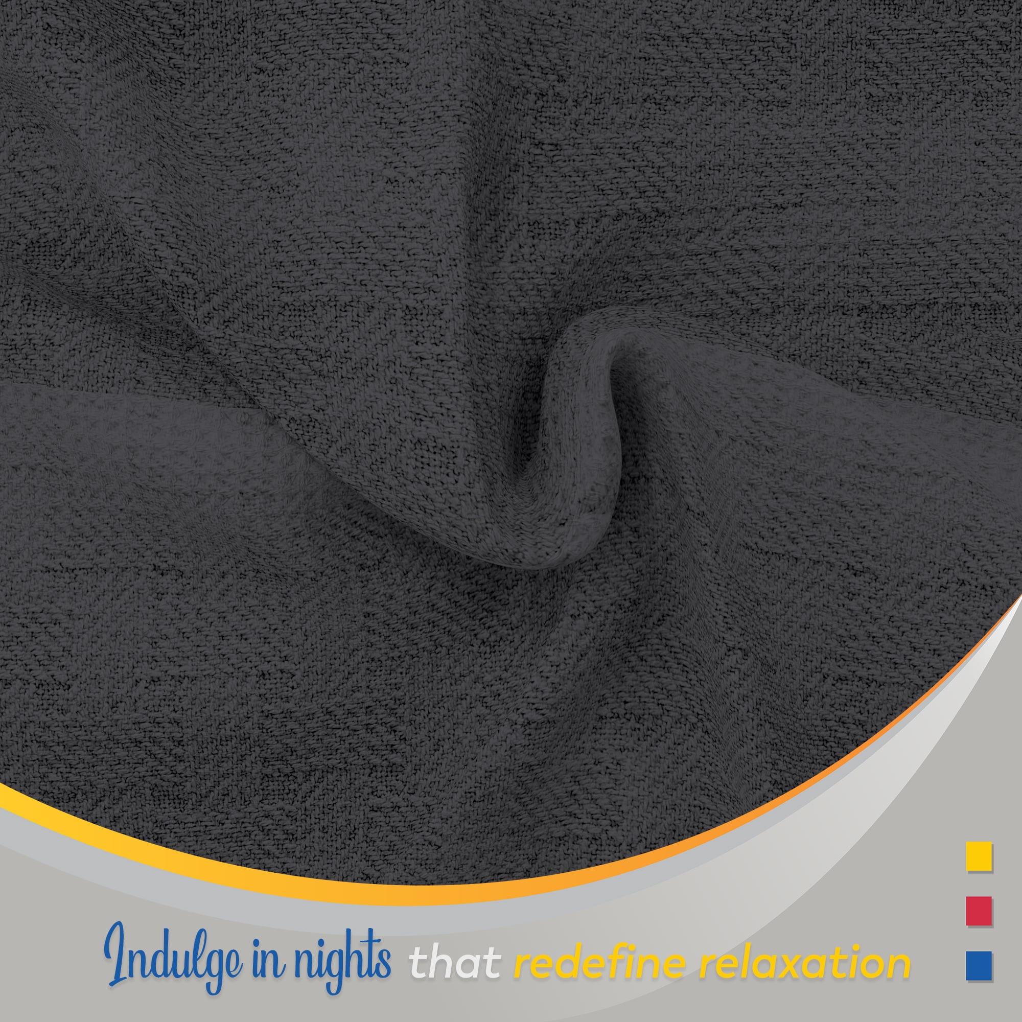Color Sense 100% Cotton Basket Weave Throw Blanket- Lightweight, Soft and Warm for Couch, Sofa and Bed- Full/Queen (90"X90") Dark Gray