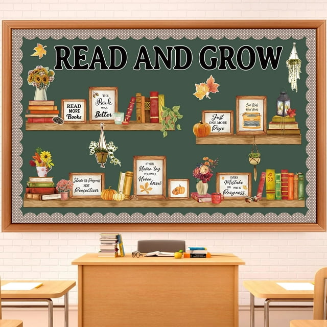 Set de tablones de anuncios Qilery Read and Grow para decoración de aula