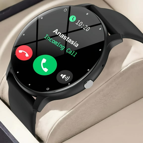 Wireless Charging Smart Watch with 230mAh Battery, Silicone Strap, Multi-Sport Modes, Call/SMS Alerts, Compatible iPhone Android