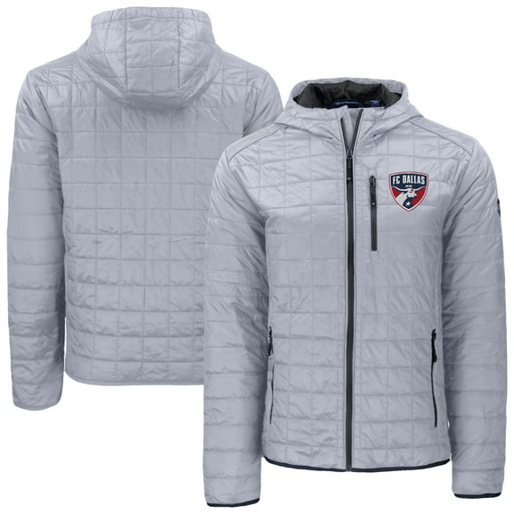 Men's Cutter & Buck Gray FC Dallas Rainier PrimaLoft- Eco Full-Zip Hoodie Jacket