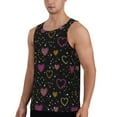 thumbnail image 2 of Easygdp Heart and Stars Men's Tank Top, Sleeveless Muscle T Shirts, Breathable, Quick-Dry, Loose for Gym, Running, Fitness - Large, 2 of 9