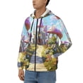 thumbnail image 3 of Honeii Dreamy Mushroom House Print Hoodies for Men, Pullover & Full Zip, Breathable Zip up Hoodie, Sweatshirt-XX-Large, 3 of 5