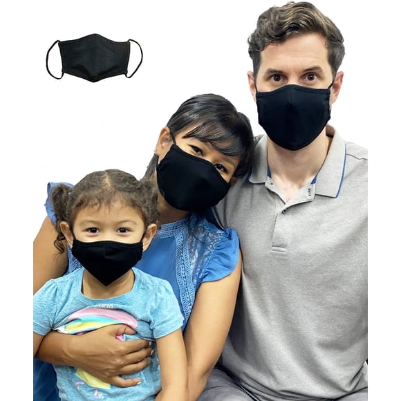 PinesC Cotton Cloth F Coverings Reusable Washable with Filter Pockets (Black - Pack of 1, Adult M) Black - Pack of 1 1 Count (Pack of 1)