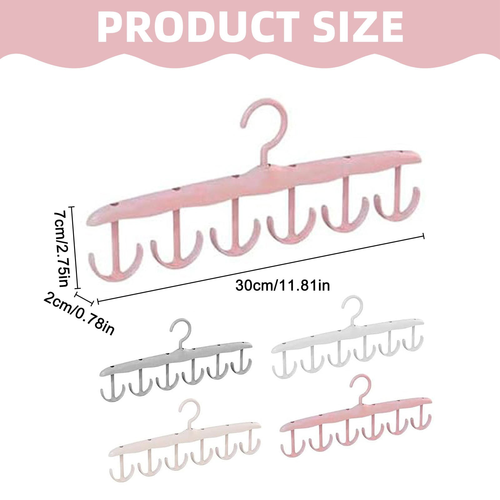 Hat Hangers for Closet, Hat Organizer for Baseball Caps, 360-Degree Rotation Hat Holder Storage with 12 Hooks, Gift for Men, Women, 1 Pcs, 11.81x0.78x2.75"