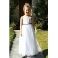 thumbnail image 4 of Ekidsbridal Girl Baptism Flower Girl Dress - White Tulle Keyhole Bak A-Line with Sequin Sash 178mh-A (Size: 2-12), 4 of 5