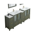 thumbnail image 6 of Vanity Art 84" Double Sink Freestanding Bathroom Vanity Set with Ceramic Top and Mirror, 6 of 11