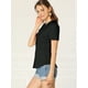 thumbnail image 4 of Camisa de Manga Corta Allegra K Suave Con Botones Cuello Peter Pan Dulce Mujer Negro M, 4 of 6
