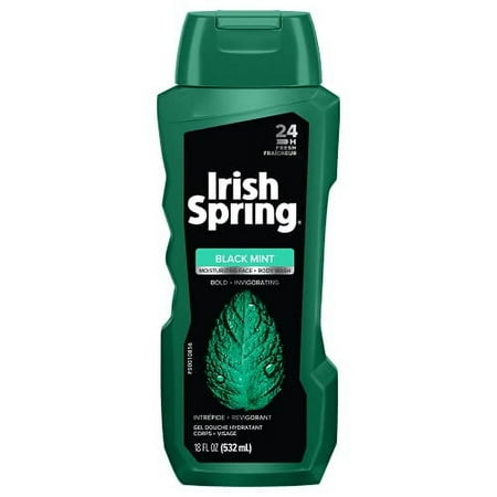 Irish Spring Body Wash Black Mint, 18 oz, 3 Pack