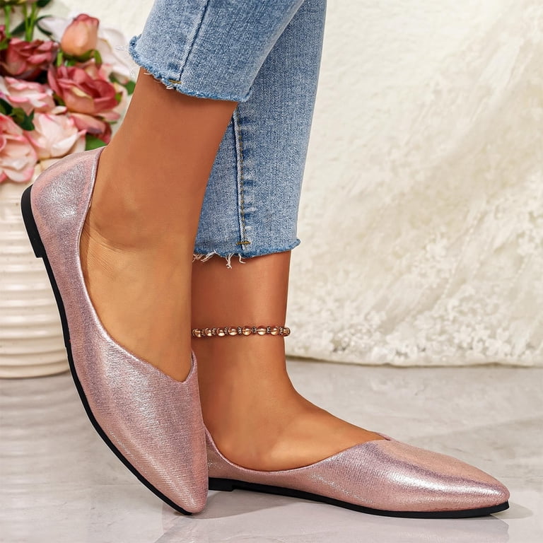 Zunfeo Womens Rose Gold Ballet Flats Pointed Toe Slip On Comfort Casual Shoes for Work Everyday, Pink Flats US 5.5-9.5,Size 9.5, Women's Zunfeo Womens Rose Gold Ballet Flats Pointed Toe Slip On Comfort Casual Shoes for Work Everyday, Pink Flats US 5.5-9.5,Size 9.5, Women's