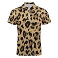 thumbnail image 4 of Brown Black Leopard Fur Pattern Men Zipper T-shirt Summer Casual Short Sleeve T-shirt Top, 4 of 7