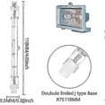 thumbnail image 2 of 5pcs 500w R7s Linear Halogen Floodlight J118 500w Double Ended Security Light Bulb 118mm Length, 2 of 5