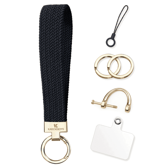 Stretchy Keychain Wristlet, Key Chain for Car Keys with D Ring, Wrist Lanyard Key Holder for Women.