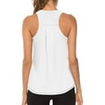 thumbnail image 5 of Women Workout Tops， Athletic Sports Running Tank， Mesh Yoga Training Solid Tops Baseball Tank Tops for Women White S, 5 of 8