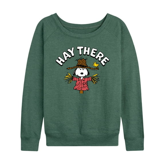 Peanuts - Snoopy Scarecrow Hay There - Women's Lightweight French Terry Long Sleeve Shirt