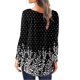 thumbnail image 4 of Puntoco Moda Mujer Cuello Redondo Botones Impresos Manga Larga Dobladillo Asimétrico Top Puntoco Puntoco-2586, 4 of 6