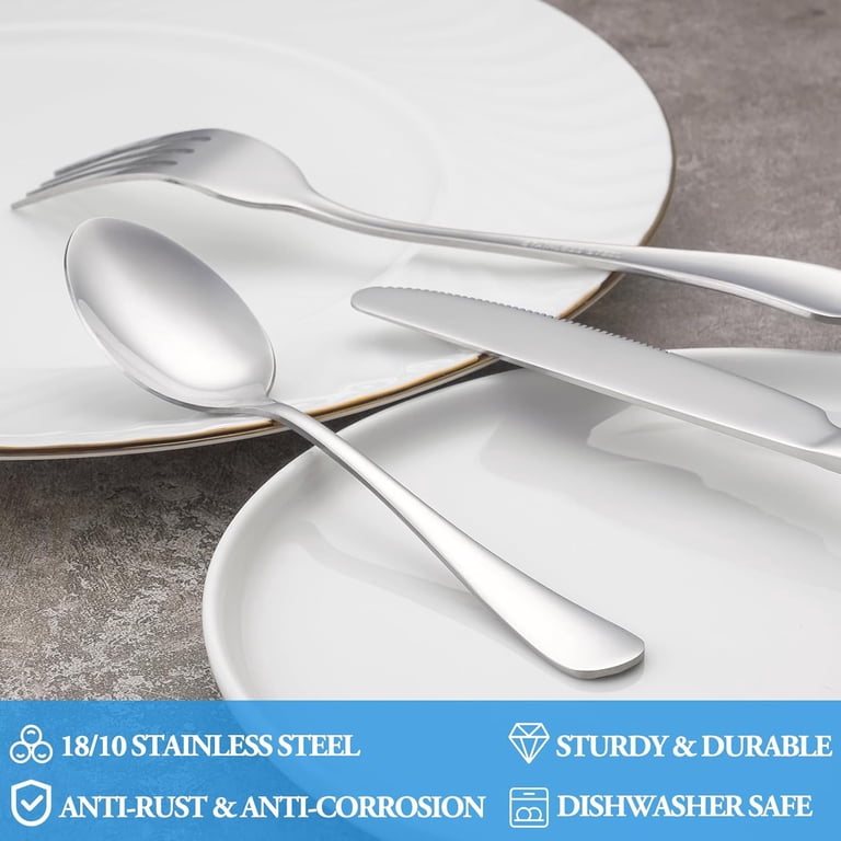 Table Spoon Set Dinner Spoon Set 8-Piece Stainless Steel Dinner Spoons - 7.3 Inch ...