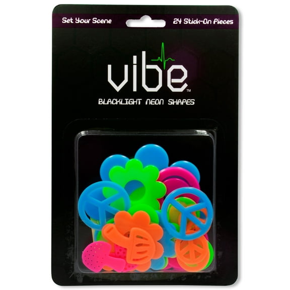 Blacklight Reactive Neon Sixties Pieces - 24 Piece Set