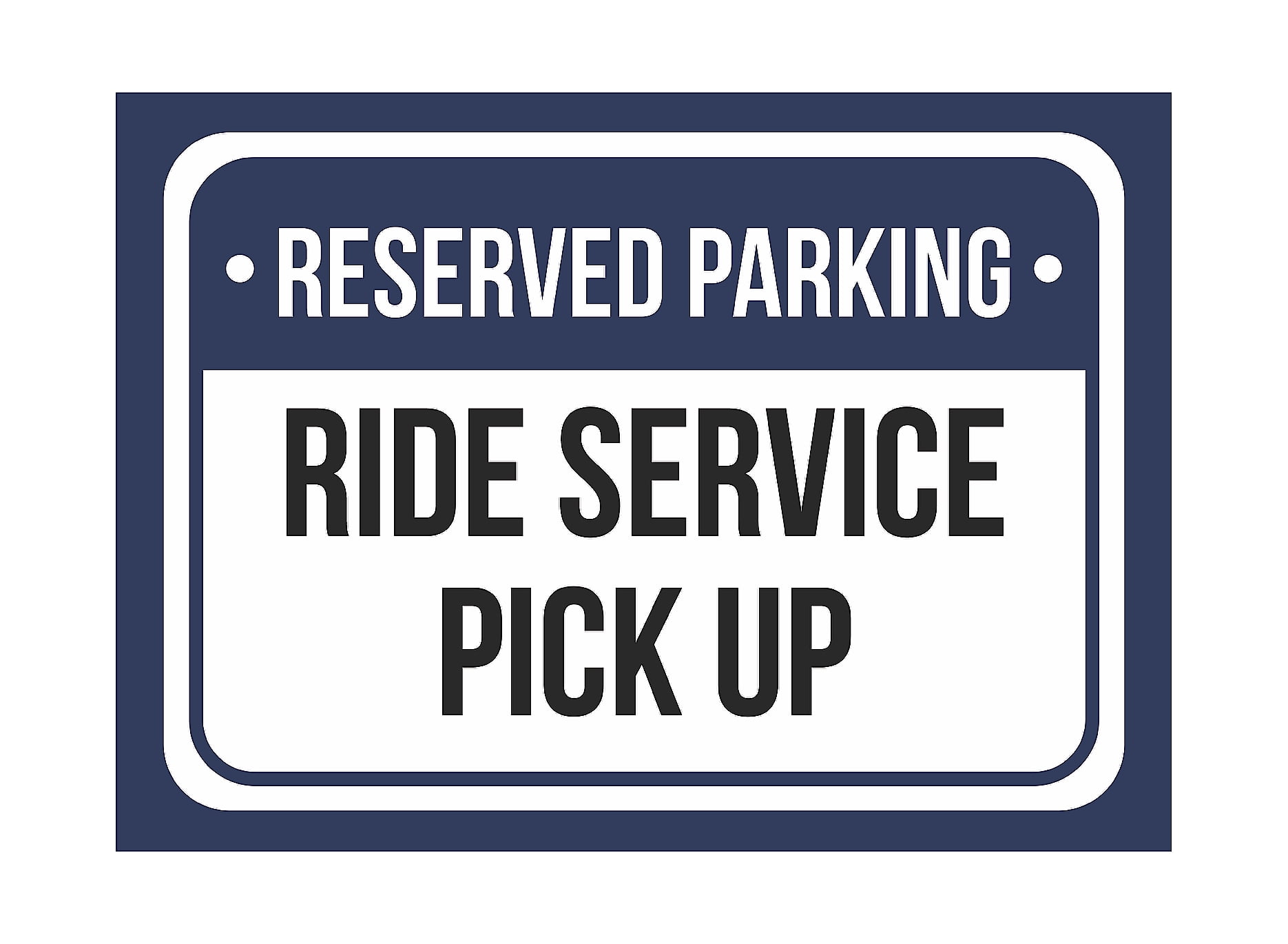 4 Pack of Signs Reserved Parking Delivery Print Blue 12x18 White and Black Notice Parking Metal Large Sign