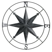 Nearly Natural 40" Washed Nautical Metal Compass Wall Art Decor