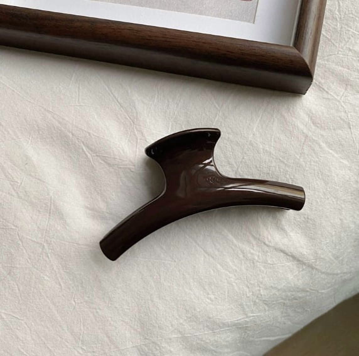 Large Chocolate Shark Clips - Strong Grip for Thick Hair, Elegant Design for Daily Wear