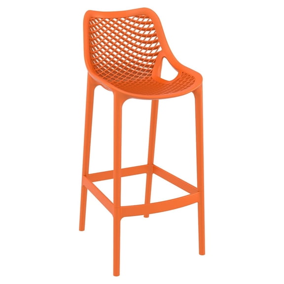 41.25" Orange Solid Outdoor Patio Bar Stool