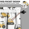 thumbnail image 4 of Cartoon Construction Vehicle Curtains Set of 3 - Excavator & Truck Farmhouse Window Treatments with Valance (Machine Washable), 4 of 5