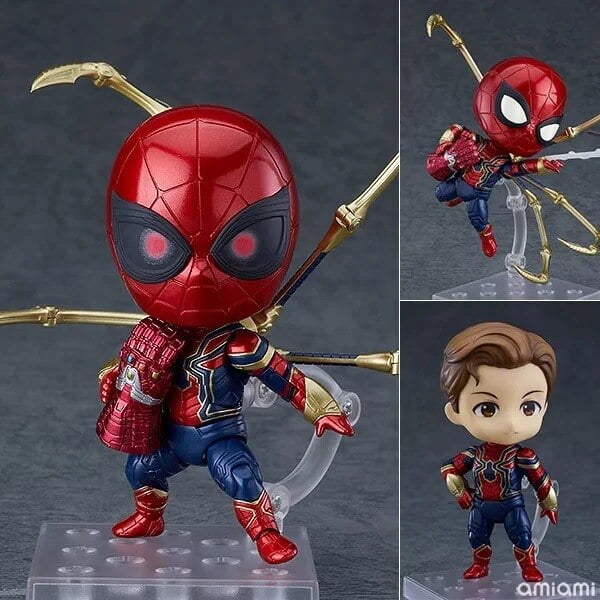 Marvel - Avengers Iron Spider # 1497 PVC Figura de acción Ironman Spiderman Modelo de juguete 10 cm zhangyuxiang LED