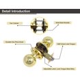 thumbnail image 4 of Entry Door knob with Lock  One Key-Way Entrance Door Knob Entry with Key Handle   Ball (Entry with Key  Polished Brass), 4 of 7