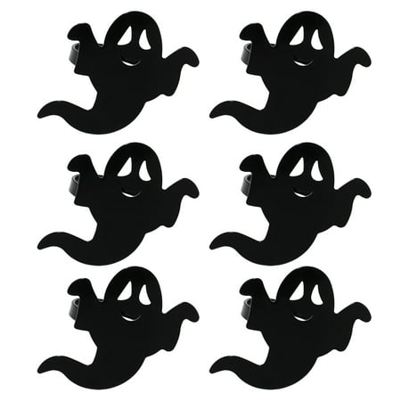 

6Pcs Napkin Buttons Elegant Decorative Halloween Ghost Shape Serviette Buckles Party Decor for Restaurant Black pinshui