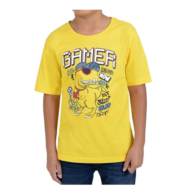 Playera Casual Yale Amarillo Para Niño Talla 8