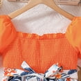 thumbnail image 5 of Girls Dresses Summer Short Sleeve Floral Prints Princess Dress Dance Party Dresses Clothes Kids Sundress,Size 8 Years-9 Years, 5 of 6