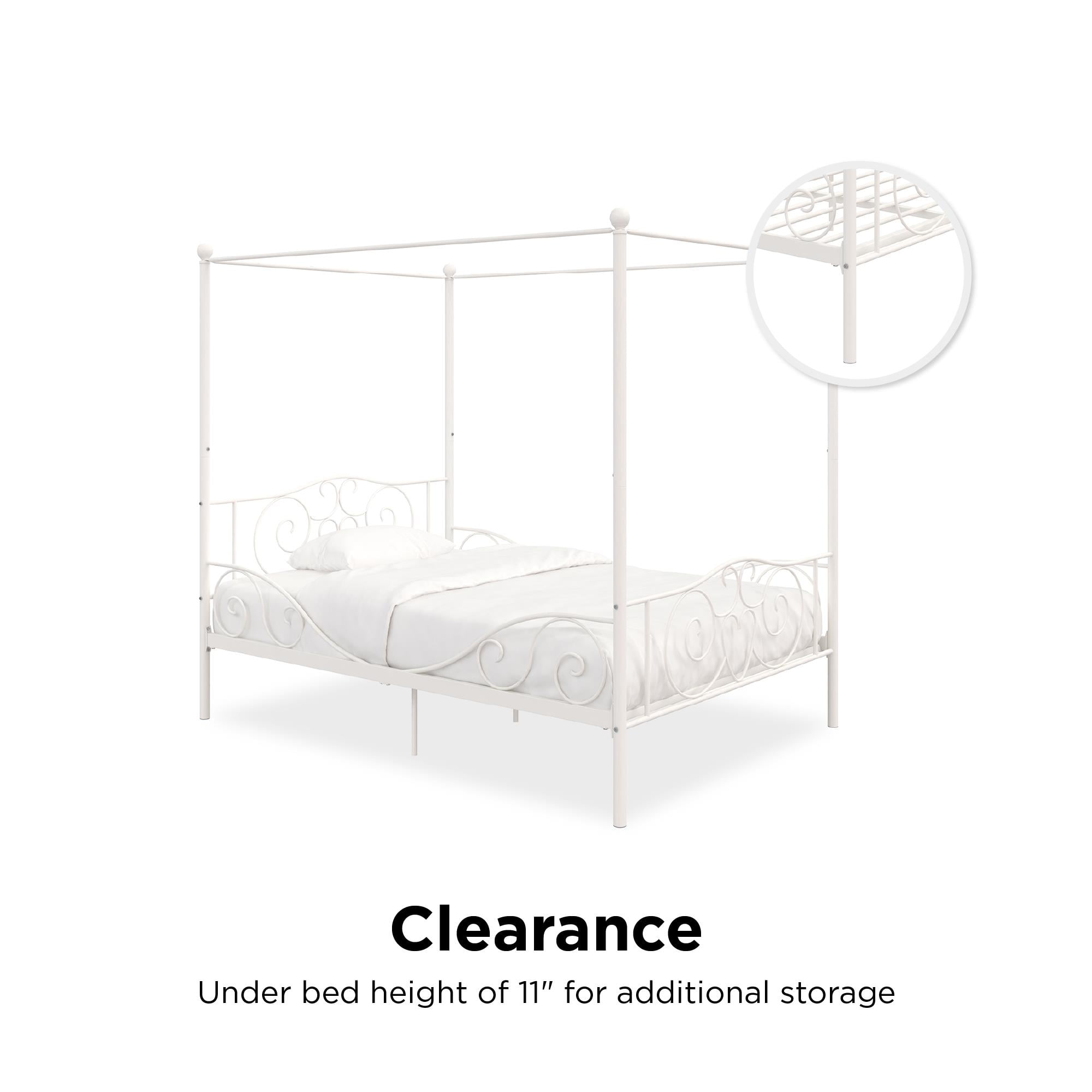 DHP Canopy Metal Bed, Full, Off White
