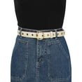 thumbnail image 7 of INSPIRE CHIC Women's Studded Grommet Circle Metal Buckle Leather Belt, 7 of 7