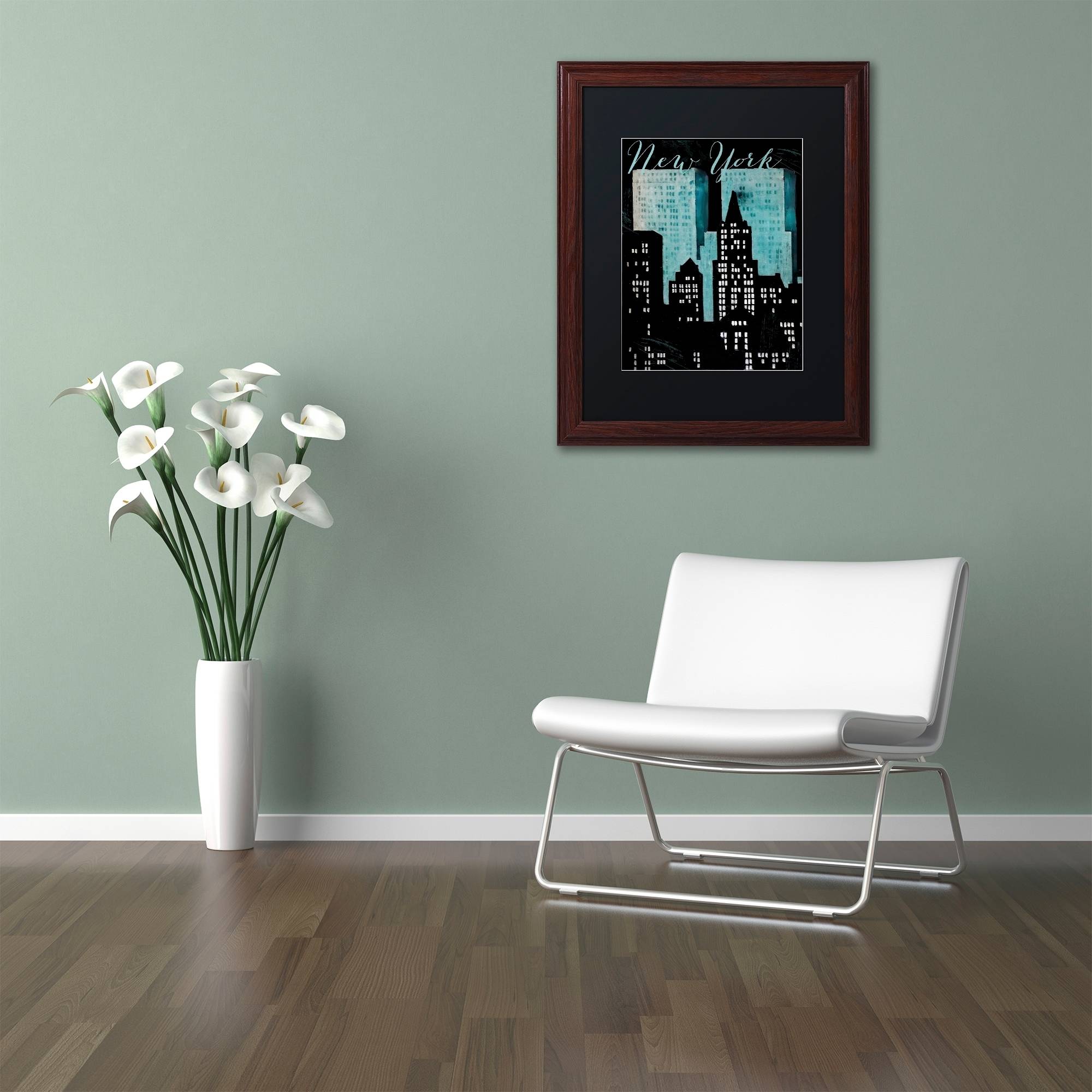 Trademark Fine Art "Retro Cities I" Canvas Art by Color Bakery Black Matte, Wood Frame