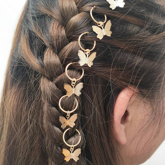 HAKIDZEL Golden Alloy Hair Charms for Braids Decorative Accessories for Wedding Parties and DIY Projects 12Pcs