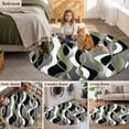 thumbnail image 6 of Round Area Rug 6ft, Sage Green Stripe Non-slip Area Rugs Carpet for Living Room/Bedroom/Bathroom/Kitchen, Grey White Geometric Modern Abstract Washable Throw Floor Mat Indoor Outdoor Entrance Doormat, 6 of 9