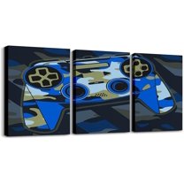 Hieng Gamer Canvas Wall Art for Living Room Game Controller Picture Wall Decor Gaming Gifts Bathroom Office Wall Art Gamepad Artwork Posters Green Wall Painting