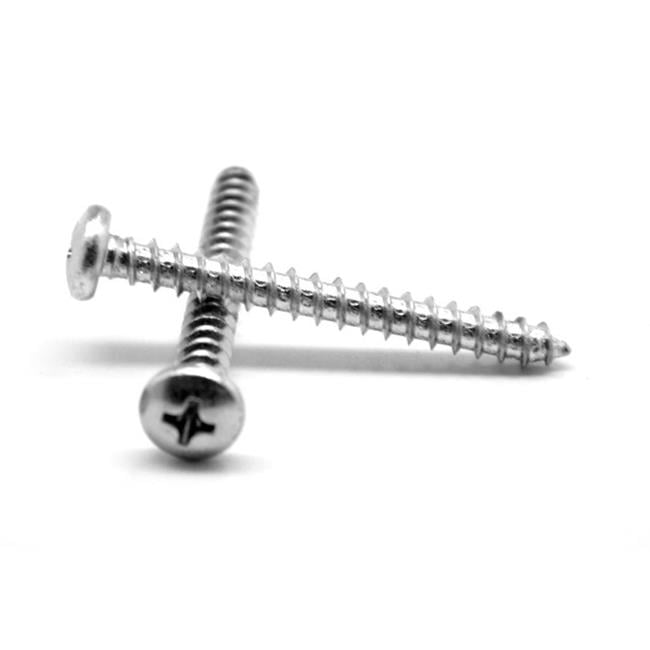 Pack of 100 Zinc Plated #6-20 Thread Size Slotted Drive Hex Washer Head 1-1/4 Length Type B Steel Sheet Metal Screw