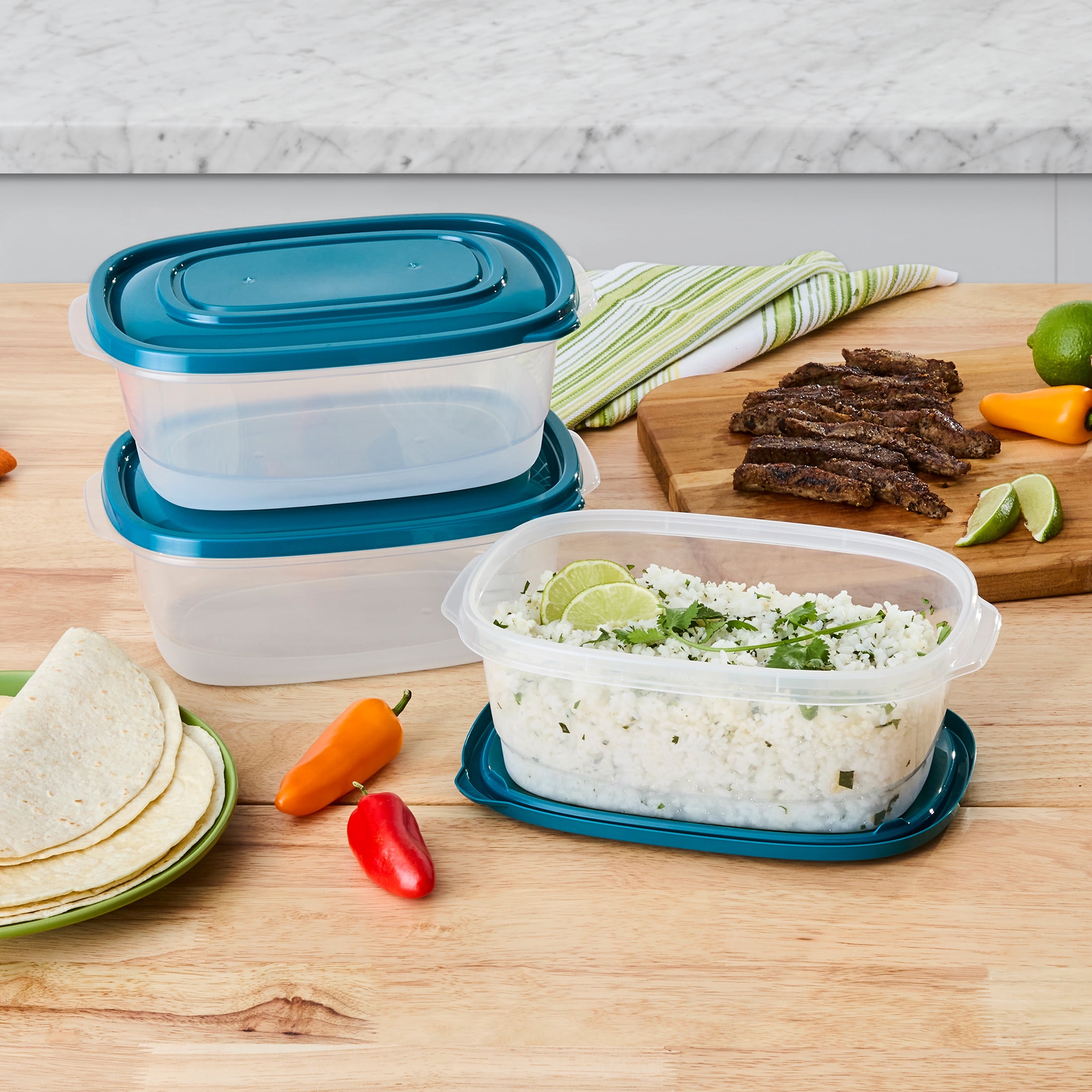 (4 pack) Mainstays Semi Durable Square 8cup Plastic Food Storage Container 3 Pack, A Practical Choice for Dry Goods and Bulk Ingredients